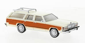 Brekina 19626 - H0 - Ford LTD Country Squire hellbeige, Dekor, 1979